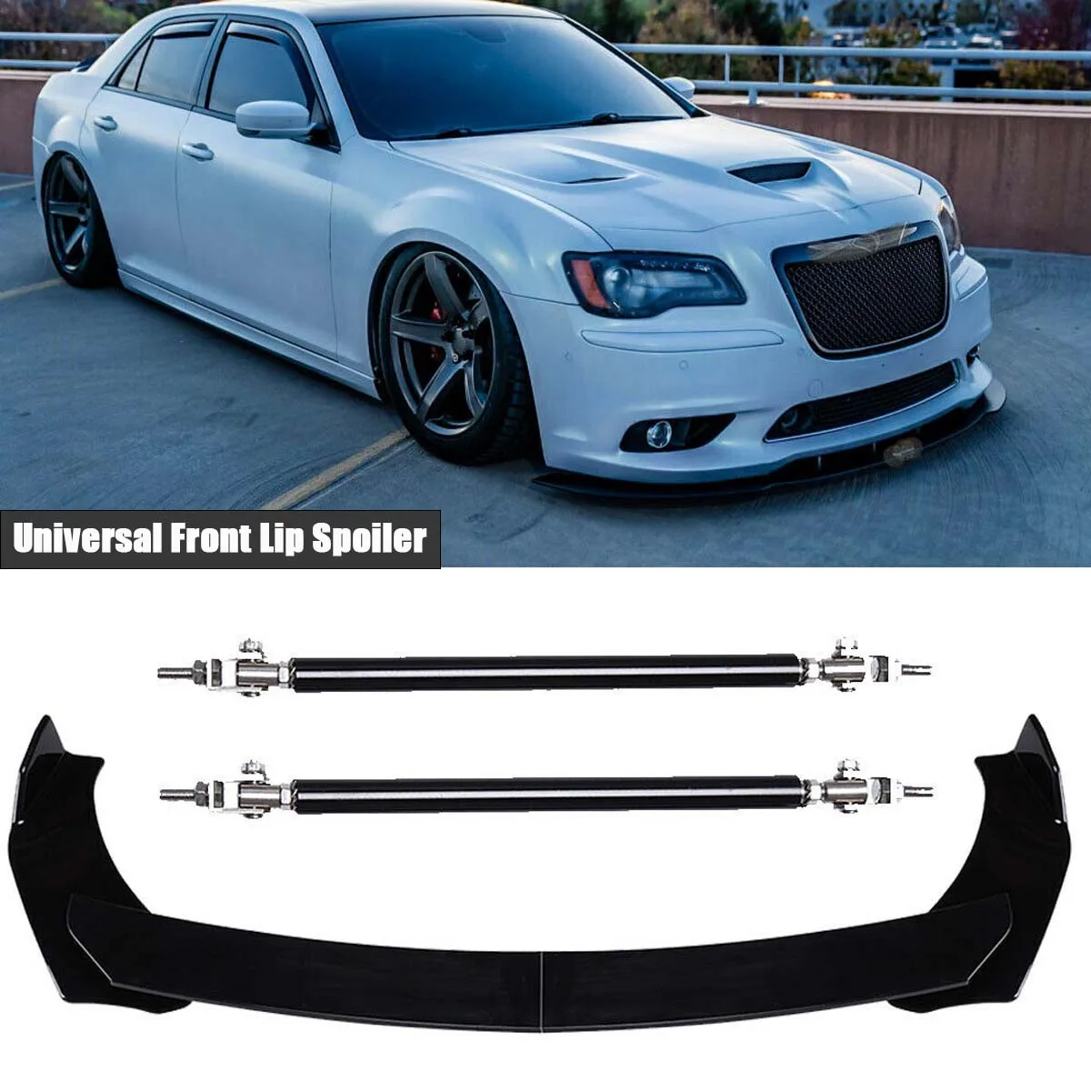 Front Bumper Lip Spoiler Splitter Body Kit Guards Protector + Support Rod Universal For Chrysler 300 SRT8 C S Car Accessories
Front Bumper Lip Spoiler Splitter Body Kit Guards Protector + Support Rod Universal For Chrysler 300 SRT8 C S Car Accessories