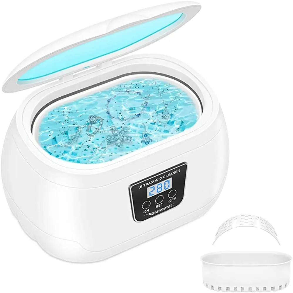 Jewellery Cleaner, 43khz Ultrasonic Cleaner 600ml Professional Ultrasonic Bath Cleaner with Cleaning Basket Watch Stand Digital
Jewellery Cleaner, 43khz Ultrasonic Cleaner 600ml Professional Ultrasonic Bath Cleaner with Cleaning Basket Watch Stand Digital