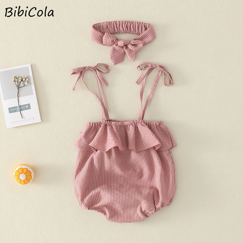 Summer Cute Suspenders Romper 2pcs Baby Girls Clothes Jumpsuit Bodysuit+Headband 0-24M Infant Toddler Newborn Outfits Set
Summer Cute Suspenders Romper 2pcs Baby Girls Clothes Jumpsuit Bodysuit+Headband 0-24M Infant Toddler Newborn Outfits Set