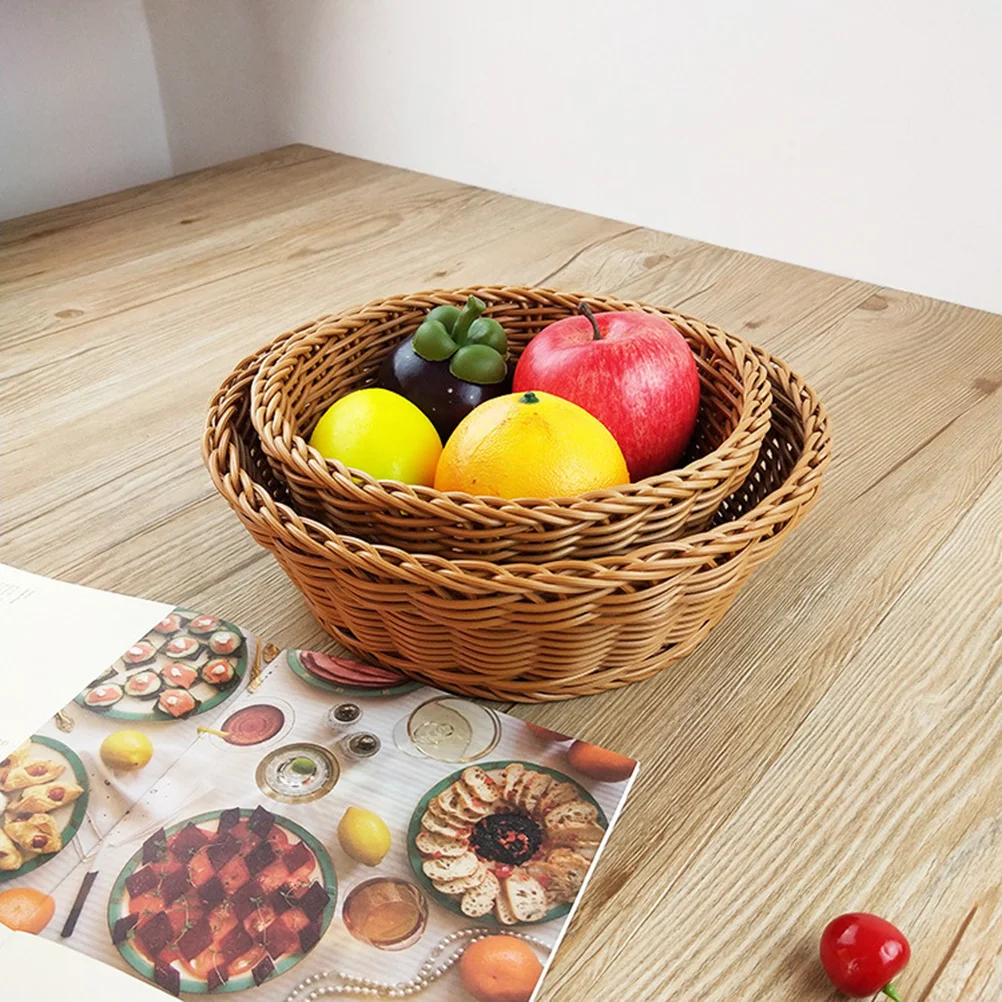 1 pc Fruit Vegetable Basket Round Durable Rattan Storage Baskets for Home Restaurant Hotel
1 pc Fruit Vegetable Basket Round Durable Rattan Storage Baskets for Home Restaurant Hotel