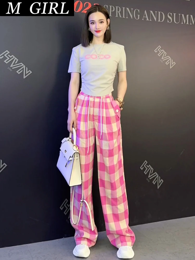 M GIRLS Fashion Letter Printed Short Sleeved T-Shirt Suit Women Conjuntos De PantalóN 2023 Summer Street Straight Trousers Two P
M GIRLS Fashion Letter Printed Short Sleeved T-Shirt Suit Women Conjuntos De PantalóN 2023 Summer Street Straight Trousers Two P