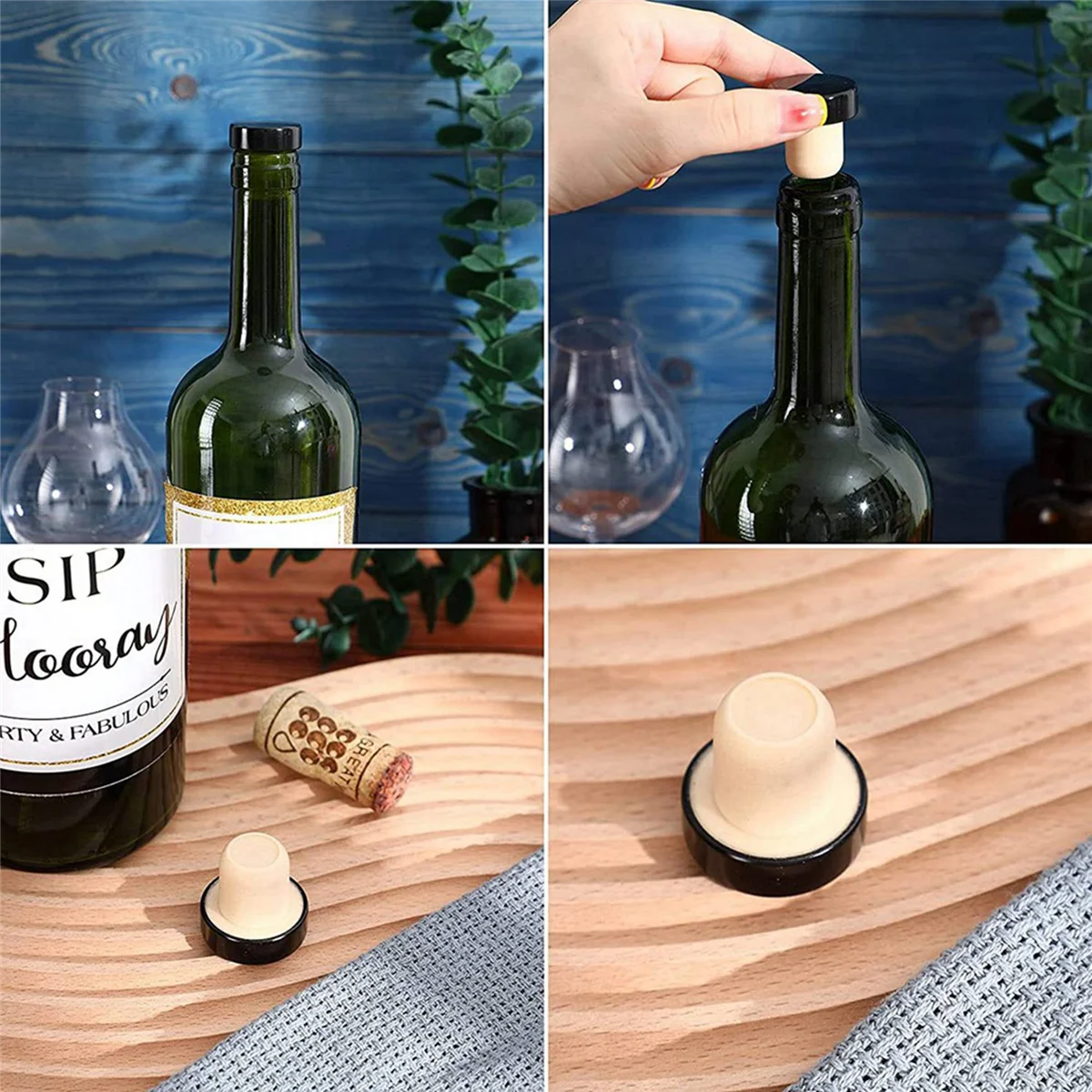 

48X T-Shaped Stopper Cork Wine Stopper Bottle Stoppers,Wine Bottle Stopper Sealing Plug Bottle Cap for Wine Beer Bottles