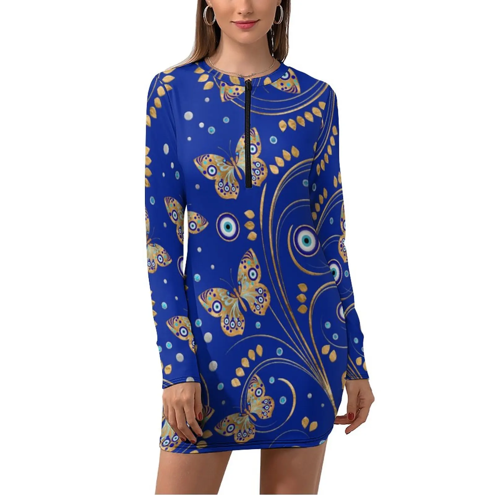 Golden Butterfly Dress Long Sleeve Evil Eye Print Street Fashion Dresses Spring Modern Bodycon Dress Women Oversized Vestidos
Golden Butterfly Dress Long Sleeve Evil Eye Print Street Fashion Dresses Spring Modern Bodycon Dress Women Oversized Vestidos