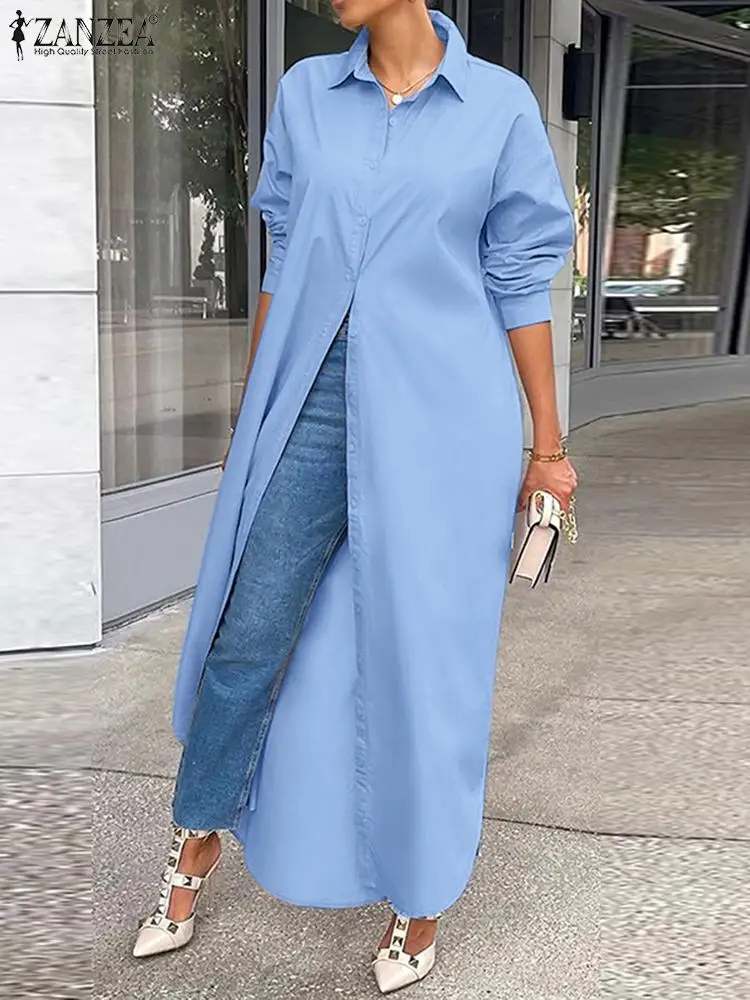 ZANZEA Women Maxi Shirts Elegant Bohemian Solid Autumn Long Sleeve Blusas Femininas Fashion OL Dating Shirt Vestidos Oversized
ZANZEA Women Maxi Shirts Elegant Bohemian Solid Autumn Long Sleeve Blusas Femininas Fashion OL Dating Shirt Vestidos Oversized