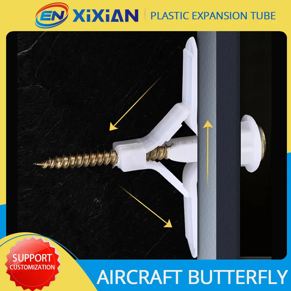 Plastic Expansion Tube Gypsum Board Anchors Nylon Aircraft Shape Butterfly Type Drywall Fixings Screw Curtain Wall Gypsum Outlet
Plastic Expansion Tube Gypsum Board Anchors Nylon Aircraft Shape Butterfly Type Drywall Fixings Screw Curtain Wall Gypsum Outlet