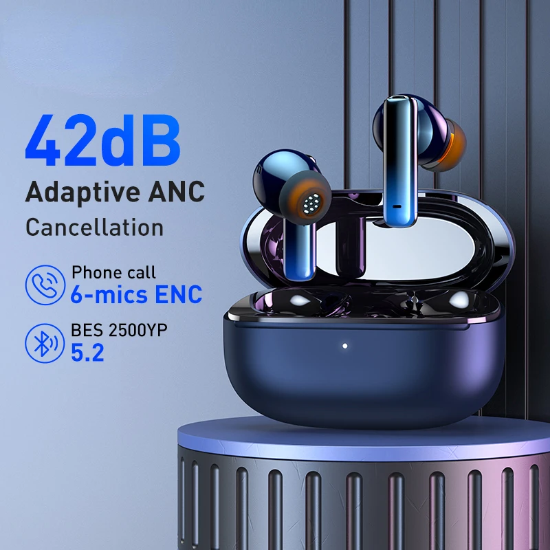 Wireless Earphone Bluetooth 5.2 42dB Adaptive Dynamic ANC Headphone With 6-mics ENC Noise Cancelling HiFi Earbuds Free Shipping
Wireless Earphone Bluetooth 5.2 42dB Adaptive Dynamic ANC Headphone With 6-mics ENC Noise Cancelling HiFi Earbuds Free Shipping