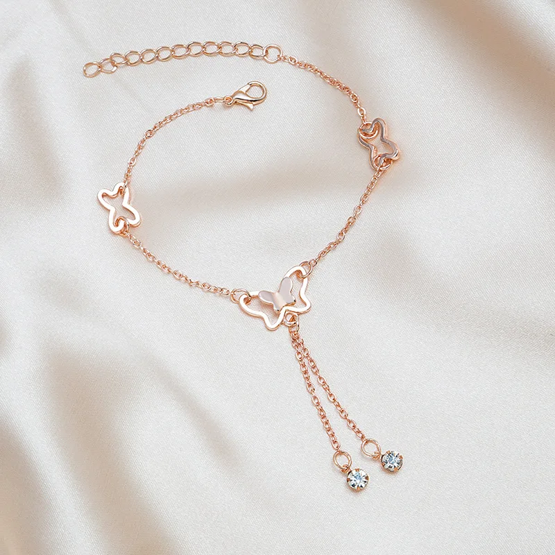 New Butterfly Tassel Foot Chain Girl Simple Fashion Temperament Foot Ring Summer Jewelry Diamond Set 2022 Rose Gold Foot Chain
New Butterfly Tassel Foot Chain Girl Simple Fashion Temperament Foot Ring Summer Jewelry Diamond Set 2022 Rose Gold Foot Chain