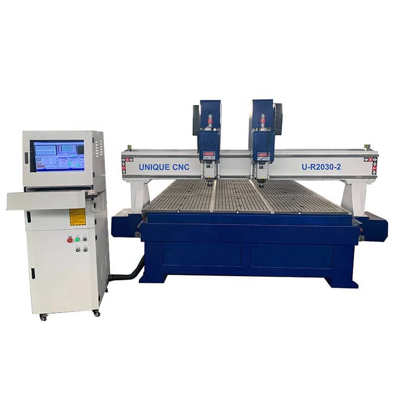 2 heads spindles woodworking cnc router 1325 / 2030 with Mach3 controller and vacuum table
2 heads spindles woodworking cnc router 1325 / 2030 with Mach3 controller and vacuum table