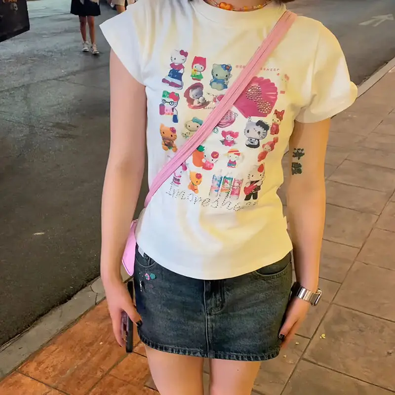 Summer New T-Shirt Cartoon Hello Kitty Front Shoulder Pure Cotton Short-Sleeved Student Cute Ins Tide All-Match Comfortable Top
Summer New T-Shirt Cartoon Hello Kitty Front Shoulder Pure Cotton Short-Sleeved Student Cute Ins Tide All-Match Comfortable Top