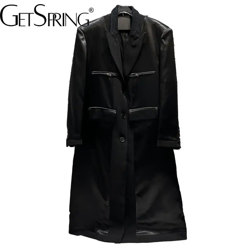 GetSpring Women Trench Coat Full Sleeve Single Breasted Shoulder Padded Ladies Black Windbreaker Loose Long Overcoat Autumn 2022
GetSpring Women Trench Coat Full Sleeve Single Breasted Shoulder Padded Ladies Black Windbreaker Loose Long Overcoat Autumn 2022