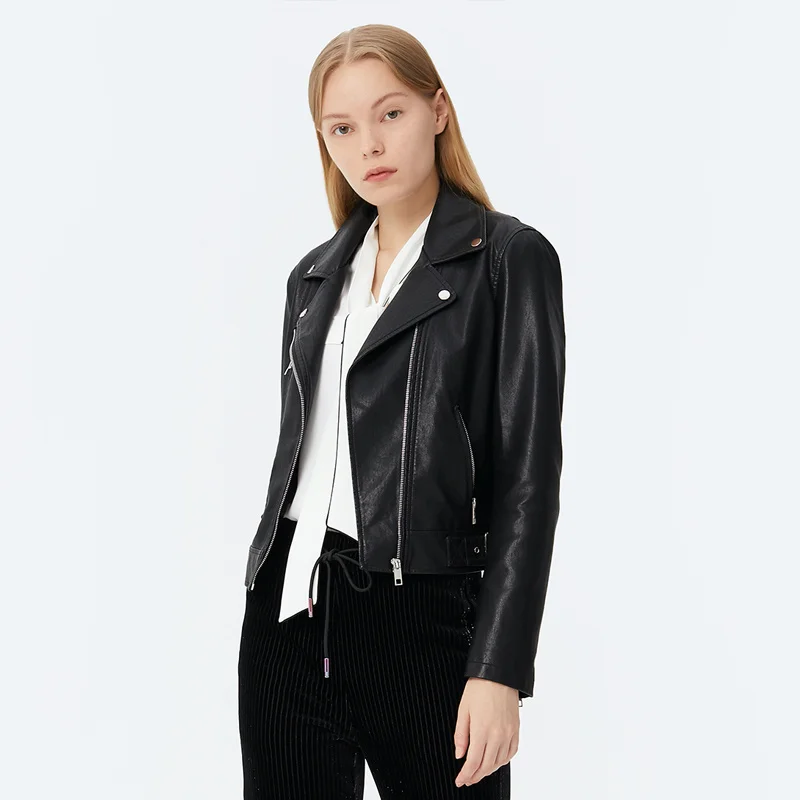 New 2023 Women Autumn Black Faux Leather Basic Jackets Turn-down Collar Zipper Rivet Pu Motorcycle Short Biker Punk Outwear Full
New 2023 Women Autumn Black Faux Leather Basic Jackets Turn-down Collar Zipper Rivet Pu Motorcycle Short Biker Punk Outwear Full