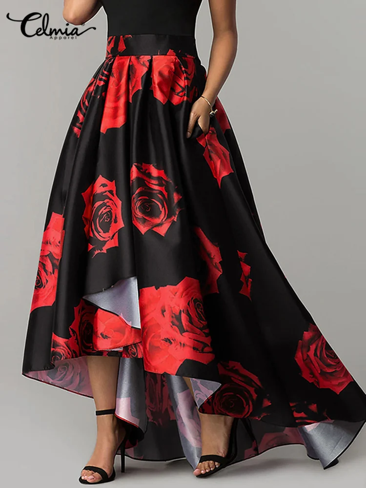 Celmia Bohemian Floral Printing Skirts Fashion Holiday Swing Skirt Women High Waist Asymmetrical Long Jupes Casual A-line Faldas
Celmia Bohemian Floral Printing Skirts Fashion Holiday Swing Skirt Women High Waist Asymmetrical Long Jupes Casual A-line Faldas