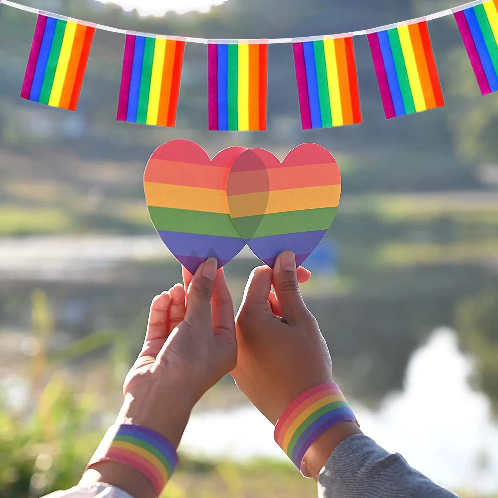 2 Pieces Gay Pride Rainbow Flag Banner Bunting Banner For Party Decor Rainbow String Flags Holiday Outdoor Decor
2 Pieces Gay Pride Rainbow Flag Banner Bunting Banner For Party Decor Rainbow String Flags Holiday Outdoor Decor