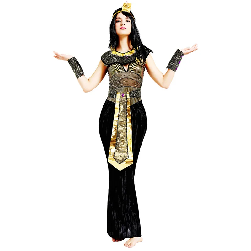 

Женский костюм принцессы Фараона Клеопатры из древнего египетского Египта, костюм королевы Нила для косплея, нарядное платье на Хэллоуин для взрослых