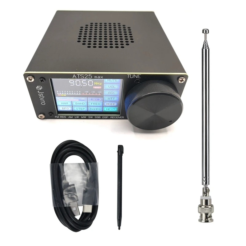 

Радиоприемник ATS25 Max FM RDS AM LW MW SW SSB приемник DSP + сенсорный экран 2,4 дюйма + сенсорная ручка + антенна