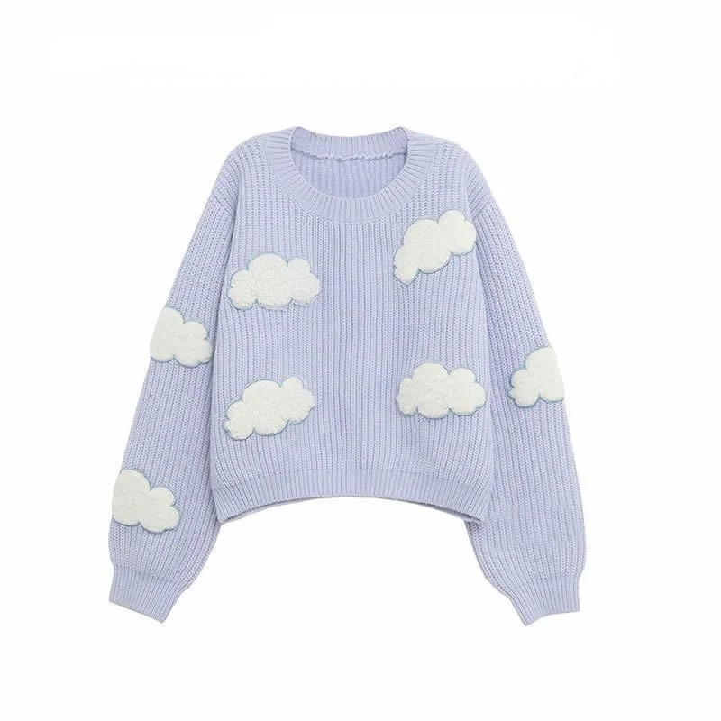 Deeptown Harajuku Clouds Print Knitted Sweater Women Korean Style Oversized O-Neck Long Sleeve Jumper Cute Causal Pullover Tops
Deeptown Harajuku Clouds Print Knitted Sweater Women Korean Style Oversized O-Neck Long Sleeve Jumper Cute Causal Pullover Tops