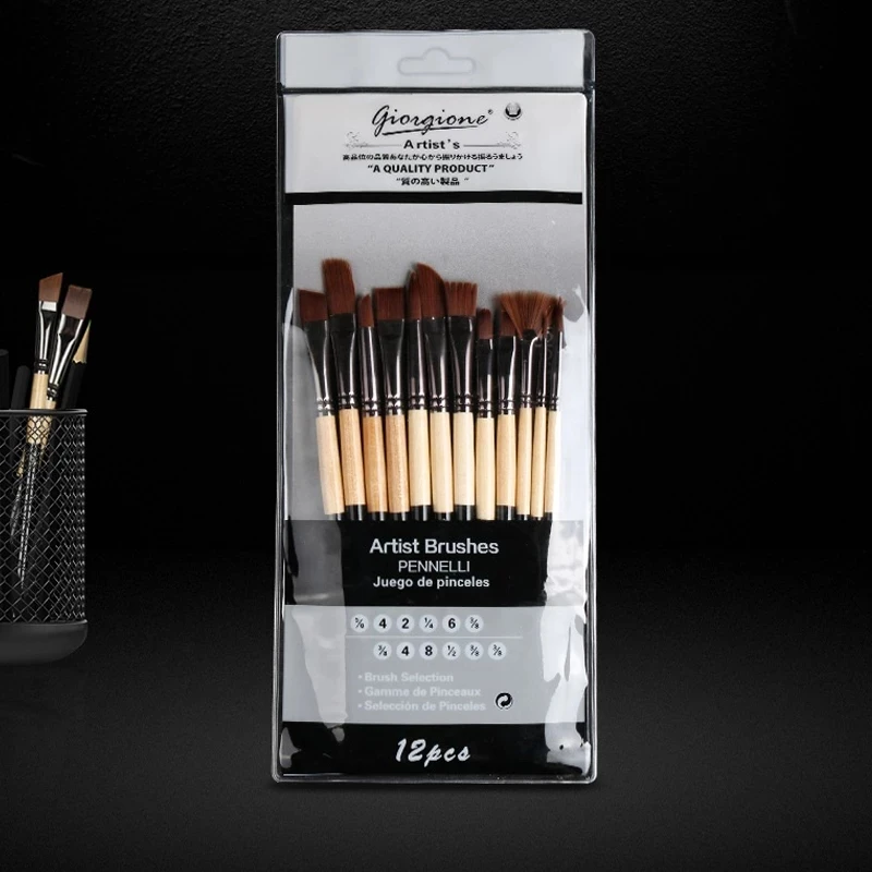 12 pcs Professional Paint Brushes Different Shape Nylon Hair Artist Painting Brush For Acrylic Oil Watercolor Art Supplies
12 pcs Professional Paint Brushes Different Shape Nylon Hair Artist Painting Brush For Acrylic Oil Watercolor Art Supplies