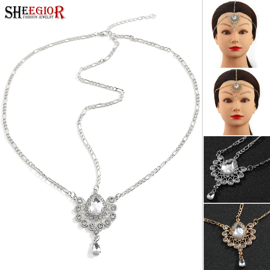 Crystal Flower Pendants Headband Forehead Accessories for Women Wedding Bridal Hairbands Silver color Chain Tassels Hair Jewelry 
Crystal Flower Pendants Headband Forehead Accessories for Women Wedding Bridal Hairbands Silver color Chain Tassels Hair Jewelry
