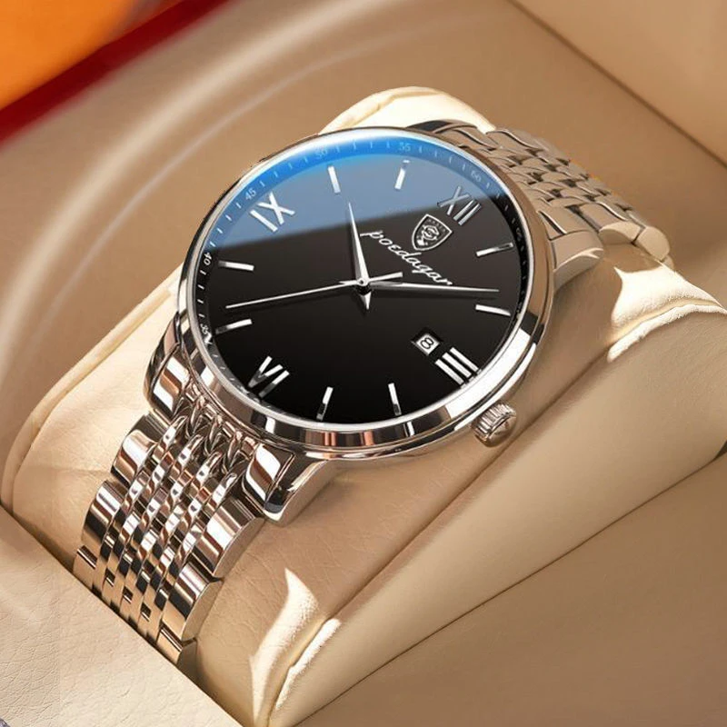 POEDAGAR Brand Quartz Watch for Men Luxury Stainless Steel Waterproof Luminous Date Business Men Watches Relogio Masculino
POEDAGAR Brand Quartz Watch for Men Luxury Stainless Steel Waterproof Luminous Date Business Men Watches Relogio Masculino