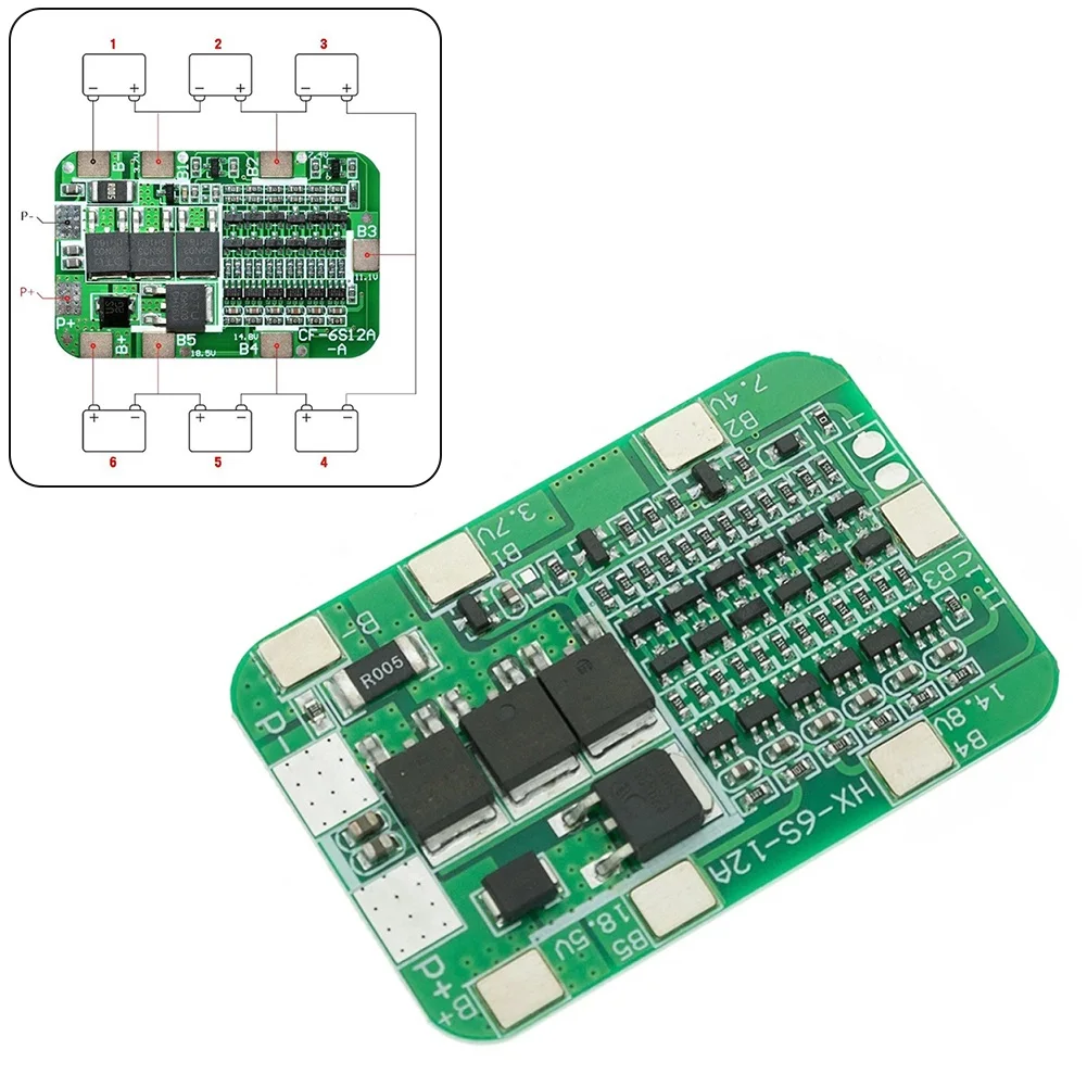 6S 15A 24V PCB BMS Protection Board For 6 Pack Li-ion Lithium Battery Cell Module PCB Board Protection Board DIY Kit 50x30x2mm
6S 15A 24V PCB BMS Protection Board For 6 Pack Li-ion Lithium Battery Cell Module PCB Board Protection Board DIY Kit 50x30x2mm