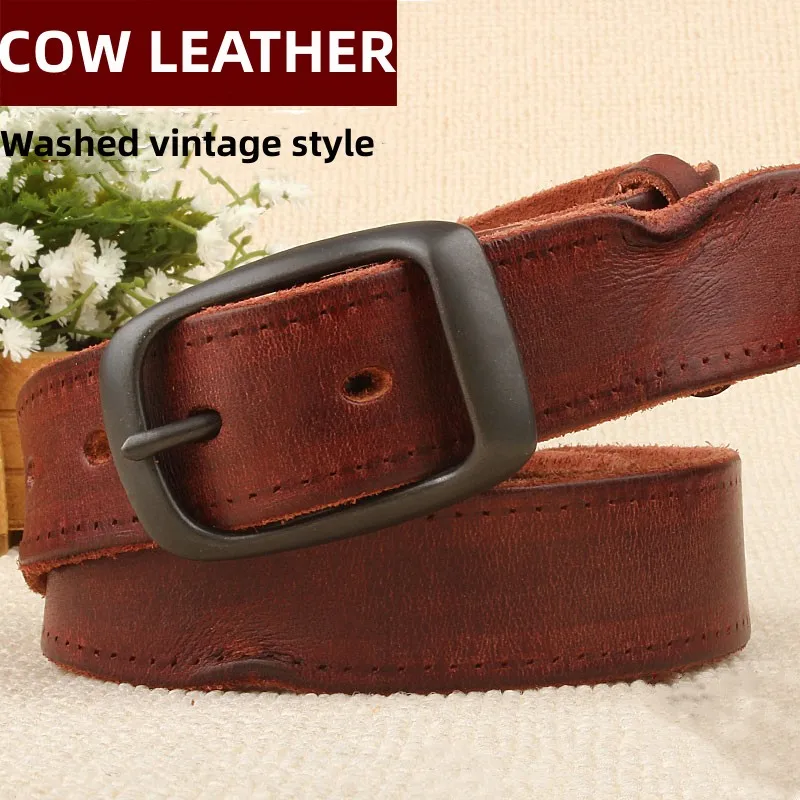 Handmade Classic Retro Style Pure Copper Horseshoe Buckle Without Interlayer Cowhide Women's Belt 100% Genuine Leather Jeans
Handmade Classic Retro Style Pure Copper Horseshoe Buckle Without Interlayer Cowhide Women's Belt 100% Genuine Leather Jeans