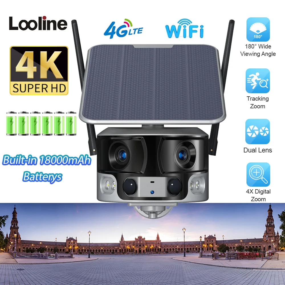 4K Wifi Surveillance 180° View Angle Outdoor professional Camera 4G Solar Panels Power Supply With Batterys included CCTV Camera
4K Wifi Surveillance 180° View Angle Outdoor professional Camera 4G Solar Panels Power Supply With Batterys included CCTV Camera