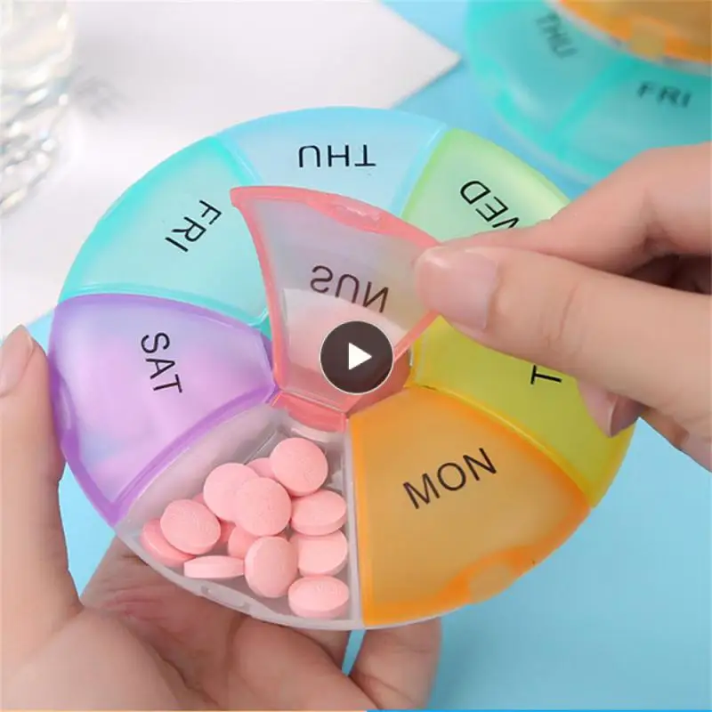 

Sealed Pill-tablet Divider Colorful Classification Candy Box Seven Lattice Medicine Pill Case Pill Container Pp Food Grade