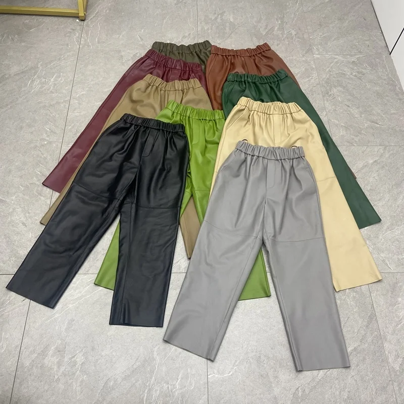 Women's Trousers 100% Natural Sheepskin Genuine Leather Fashion Female Ankle-Length Pants Sheepskin Design A Real Slim H127
Women's Trousers 100% Natural Sheepskin Genuine Leather Fashion Female Ankle-Length Pants Sheepskin Design A Real Slim H127