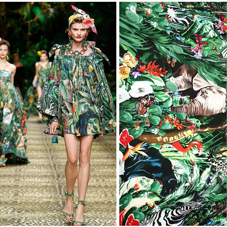 Italy D brand high quality custom elephant printed chiffon stretch satin soft fashion shirt polyester DIY clothing fabric cloth
Italy D brand high quality custom elephant printed chiffon stretch satin soft fashion shirt polyester DIY clothing fabric cloth