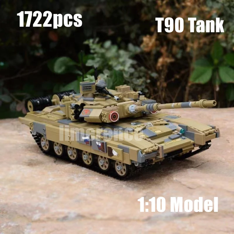 1722Pcs Military T90 Main Battle Tank Model Building Blocks WW2 Army Weapons Soldier MOC Bricks Police Toys Kids Adult Gift
1722Pcs Military T90 Main Battle Tank Model Building Blocks WW2 Army Weapons Soldier MOC Bricks Police Toys Kids Adult Gift
