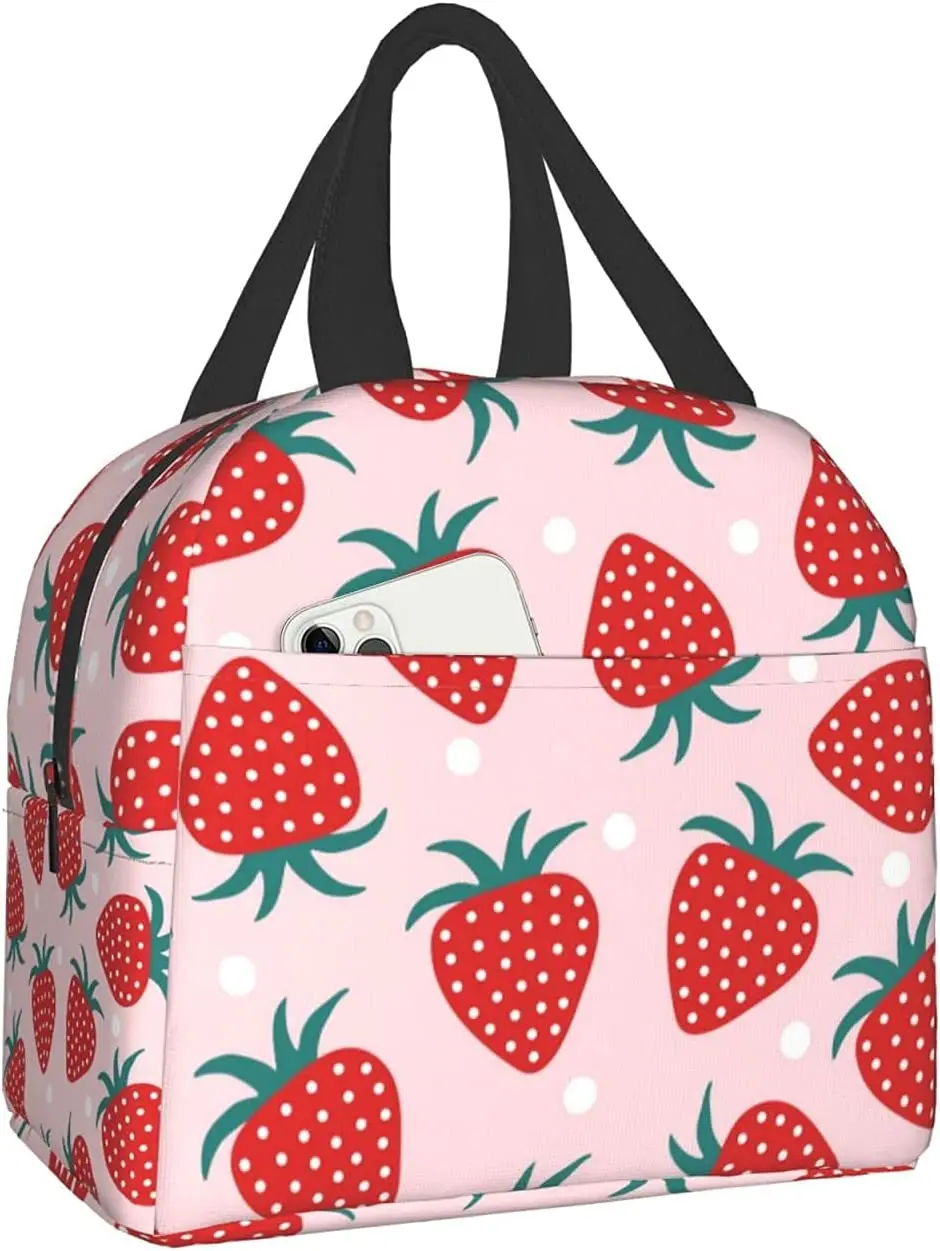 Cute Strawberry Lunch Bag for Women Men Kids Lunch box Insulated Soft Bag Mini Cooler Thermal Tote Bag for Work School Picnic
Cute Strawberry Lunch Bag for Women Men Kids Lunch box Insulated Soft Bag Mini Cooler Thermal Tote Bag for Work School Picnic