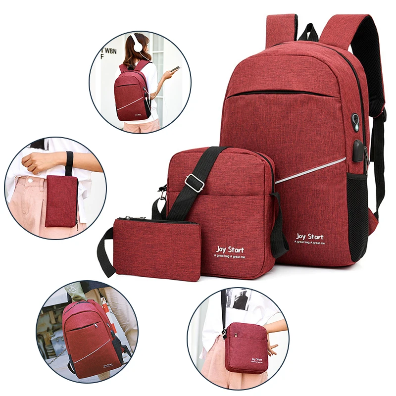3PCS Men Backpack USB Charging Men Bag Casual Multifunctional Backpacks Men School Bags 3 sets Backpacks Night Reflective
3PCS Men Backpack USB Charging Men Bag Casual Multifunctional Backpacks Men School Bags 3 sets Backpacks Night Reflective