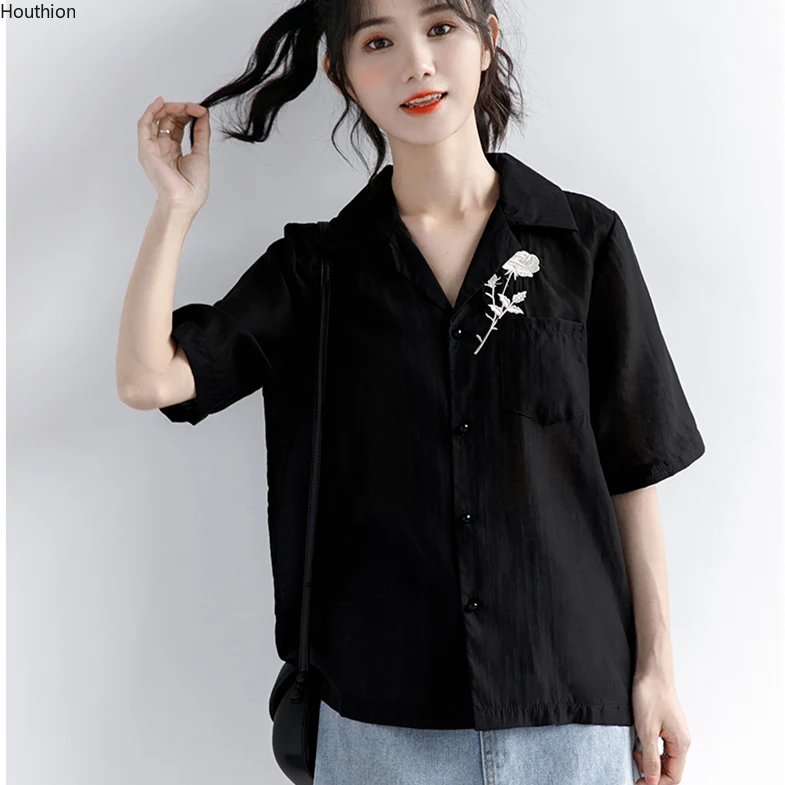 Chiffon Loose Women's Shirts New Fashion Blouses Flower V-neck Summer Casual Short Sleeve Korean Style Female Clothing
Chiffon Loose Women's Shirts New Fashion Blouses Flower V-neck Summer Casual Short Sleeve Korean Style Female Clothing
