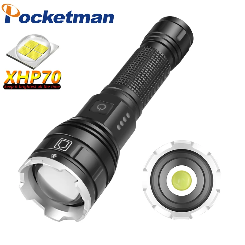 Super Bright XHP70 LED Flashlight 5 Modes Type-c Charging Waterproof Zoom Torch with Tail Rope for Outdoor Fishing Camping
Super Bright XHP70 LED Flashlight 5 Modes Type-c Charging Waterproof Zoom Torch with Tail Rope for Outdoor Fishing Camping
