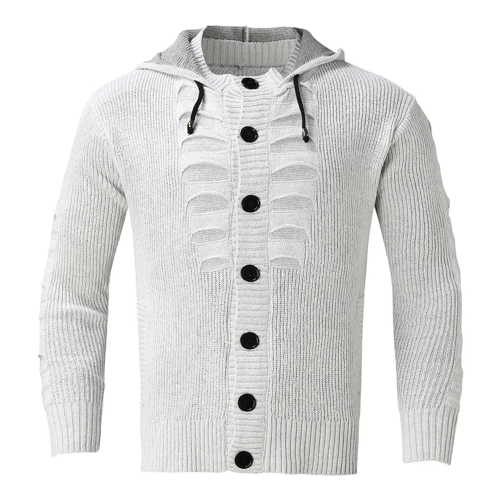 Men'S Solid Color Lapel Cardigan Sweater Casual Fit Knitted Single Breasted Cardigan Hooded Sweater
Men'S Solid Color Lapel Cardigan Sweater Casual Fit Knitted Single Breasted Cardigan Hooded Sweater