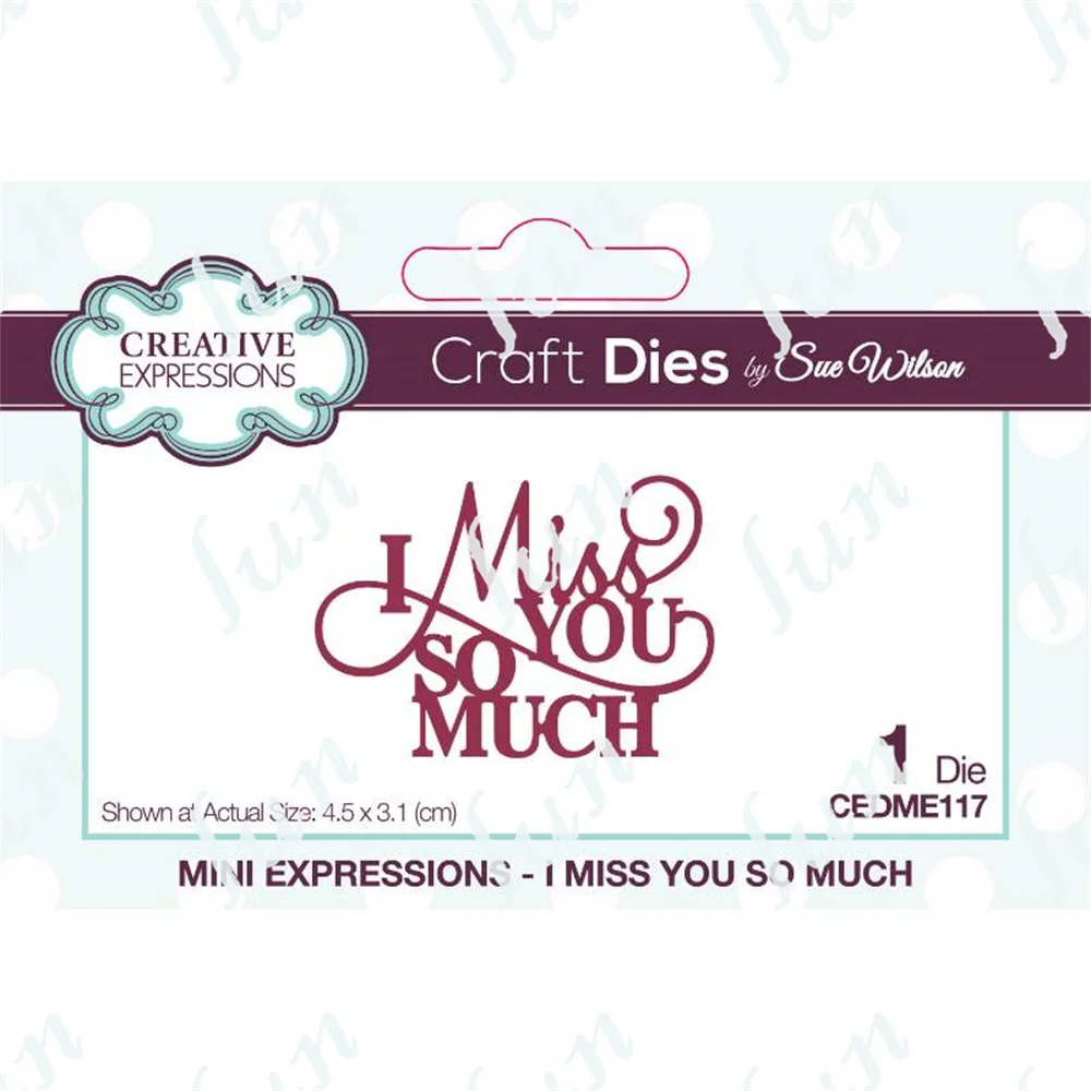 2022 New I Miss You So Much Craft Metal Cutting Dies Scrapbooking Diy Album Paper Cards Embossing Coloring Diary Decor Cut Molds
2022 New I Miss You So Much Craft Metal Cutting Dies Scrapbooking Diy Album Paper Cards Embossing Coloring Diary Decor Cut Molds