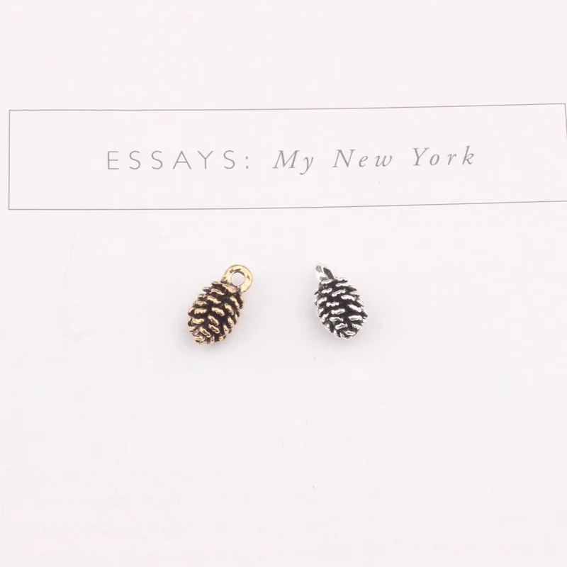 

20pcs/lot 7*8MM Antique Gold Color Zinc Alloy 3D Pine Cone Charm for Diy Jewelry Making Charms