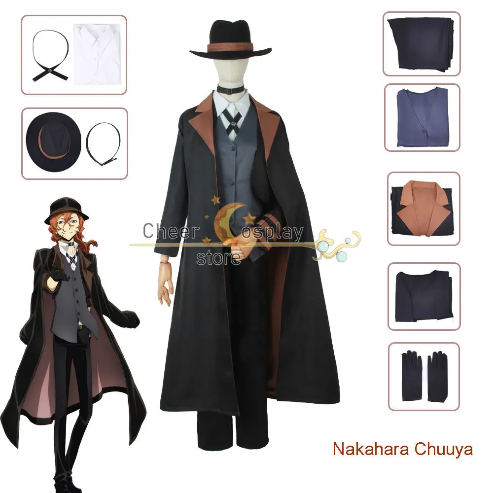 Anime Bungo Stray Dogs Nakahara Chuuya Cosplay Costume Nakahara Chuuya Wig Uniform Halloween Party Anime Men's Costumes
Anime Bungo Stray Dogs Nakahara Chuuya Cosplay Costume Nakahara Chuuya Wig Uniform Halloween Party Anime Men's Costumes