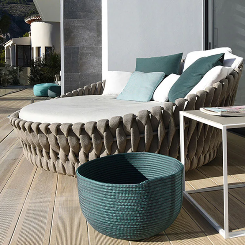 Nordic Outdoor Rope Woven Swimming Pool Round Bed Leisure Courtyard Lounge Chair Beach Bed Garden Rattan Woven Bed Terrace
Nordic Outdoor Rope Woven Swimming Pool Round Bed Leisure Courtyard Lounge Chair Beach Bed Garden Rattan Woven Bed Terrace