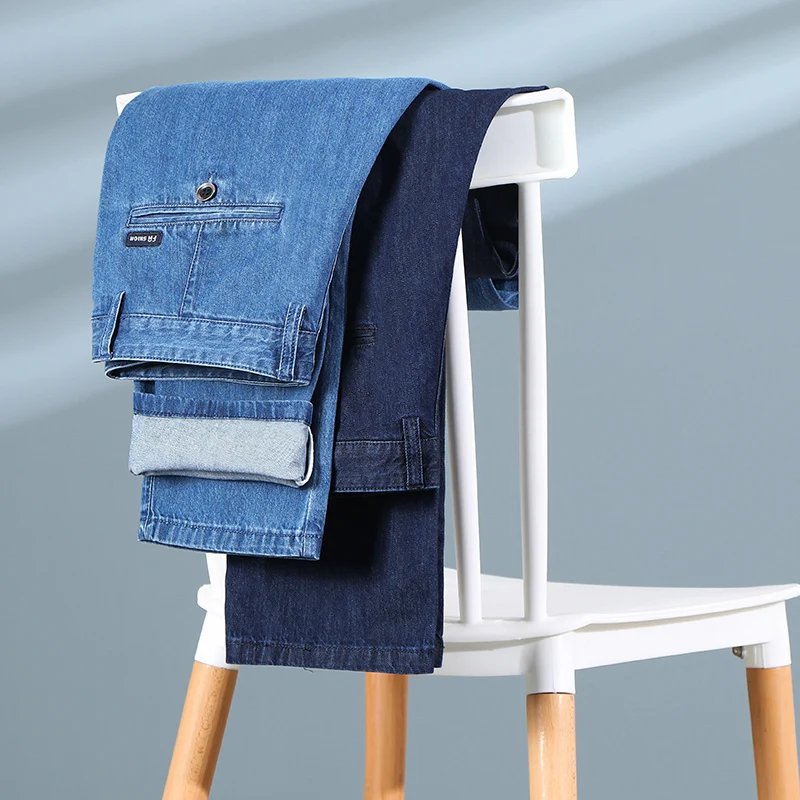 SULEE Brand 100% Cotton Straight Loose Men's Jeans Classic Business Casual Office Men's High Quality Denim Jean
SULEE Brand 100% Cotton Straight Loose Men's Jeans Classic Business Casual Office Men's High Quality Denim Jean