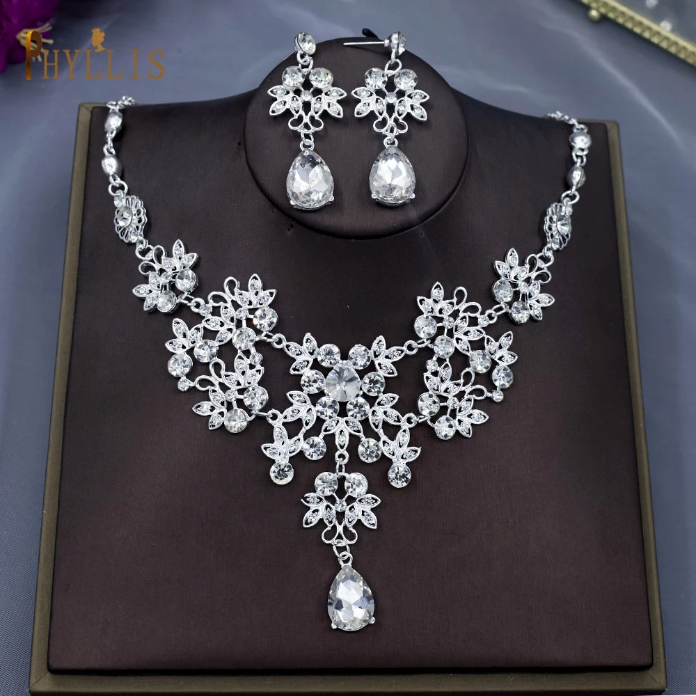 C110 Luxury Water Drop Wedding Earrings Necklace For Bride Party Accessories Wedding Jewelry Set Banquet Women's Accessories
C110 Luxury Water Drop Wedding Earrings Necklace For Bride Party Accessories Wedding Jewelry Set Banquet Women's Accessories