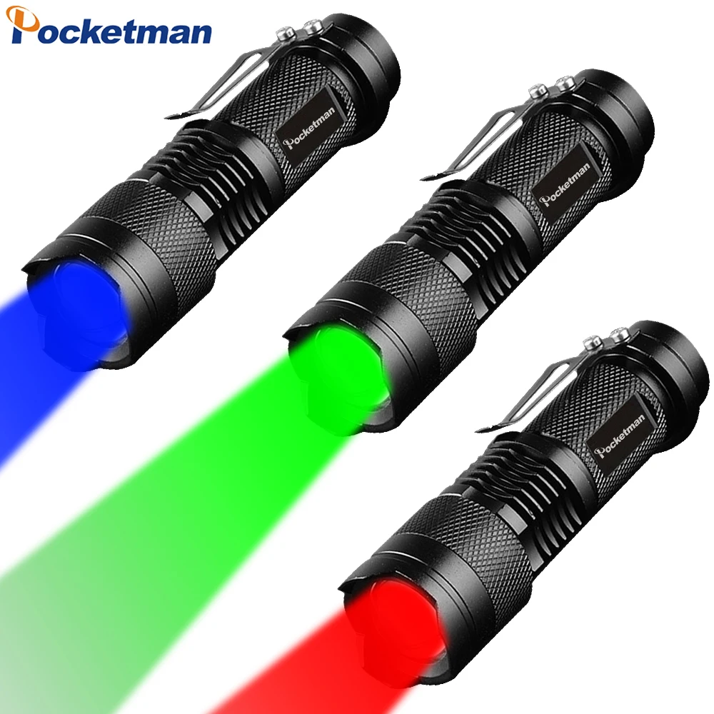 Mini Flashlights 3 Colours Blue/Red/Green White Light LED Flashlight 3 Modes Torch Zoomable Torch Pocket Flashlights Small Torch
Mini Flashlights 3 Colours Blue/Red/Green White Light LED Flashlight 3 Modes Torch Zoomable Torch Pocket Flashlights Small Torch