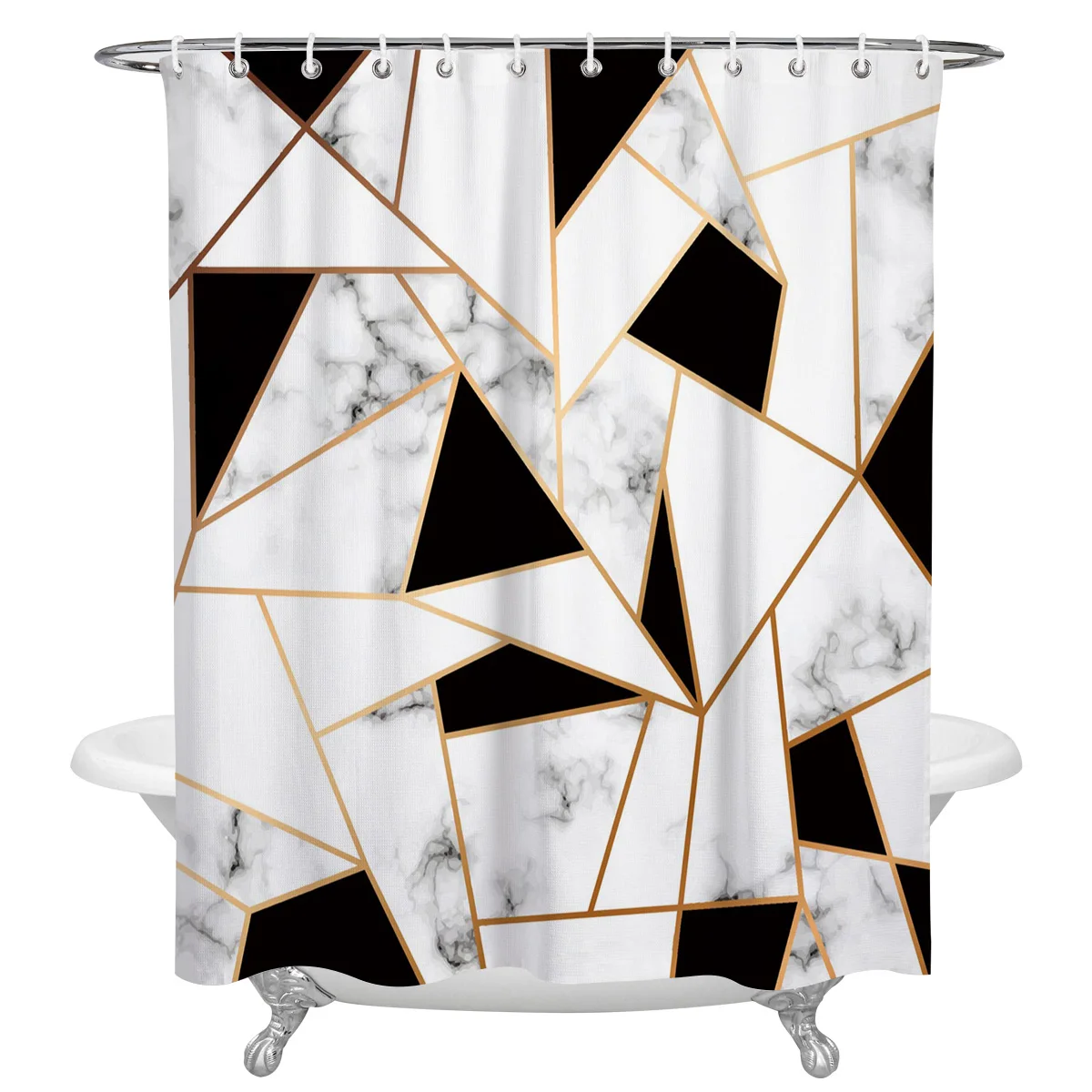 Marble Texture Black White Geometry Shower Curtains Bathroom Curtain Waterproof Polyester Shower Curtains with Hooks
Marble Texture Black White Geometry Shower Curtains Bathroom Curtain Waterproof Polyester Shower Curtains with Hooks