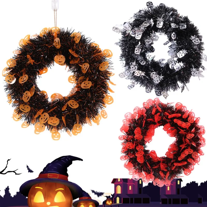 Halloween Wreath Front Door Wreath With small sequins Decor,Halloween Party Decor Artificial Door Wreath Hanging Ornament,1 PC
Halloween Wreath Front Door Wreath With small sequins Decor,Halloween Party Decor Artificial Door Wreath Hanging Ornament,1 PC
