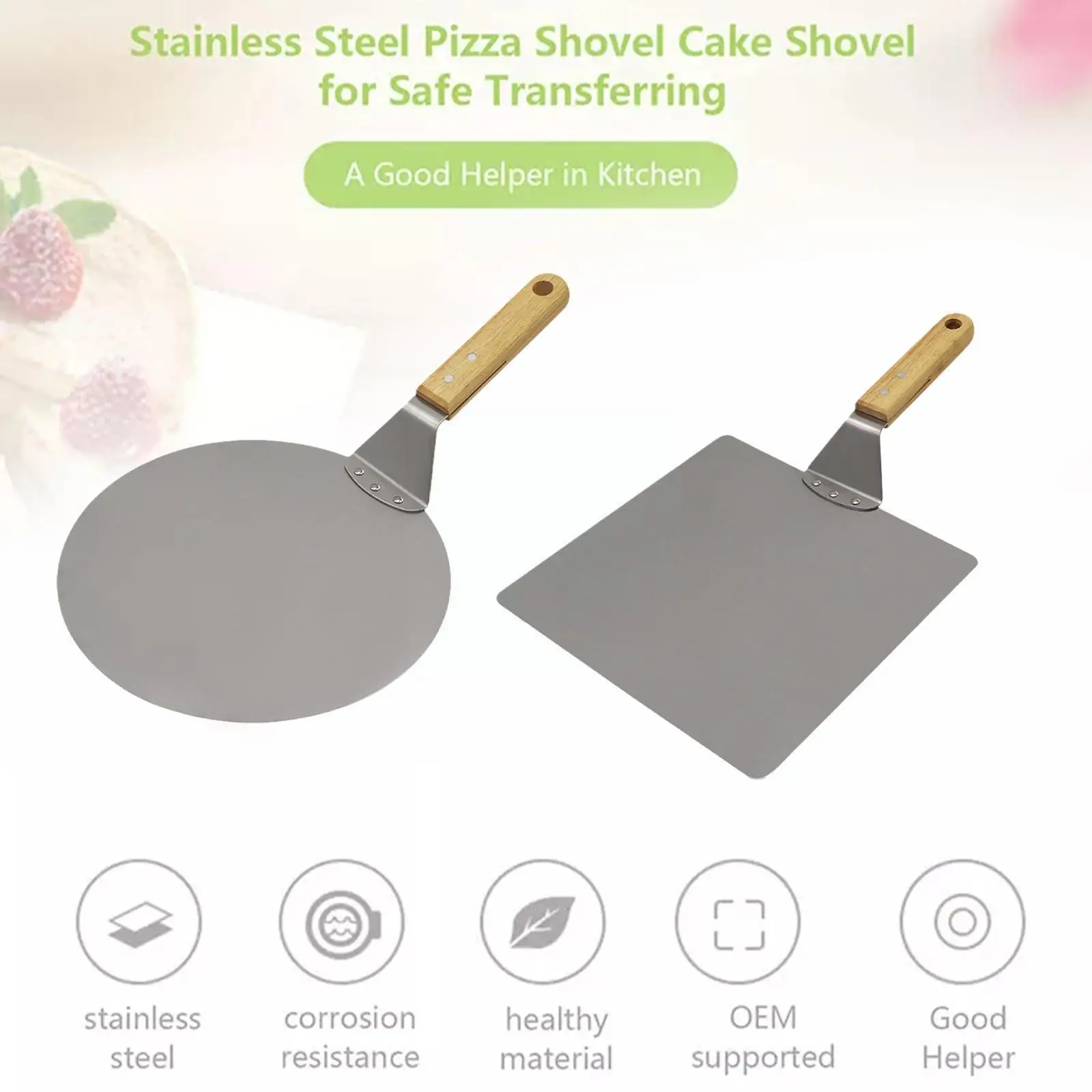 Anti-scalding Pizza Shovels Wooden Handle Cake Shovel Cake Baking Kitchen Pizza Accessories Shovel Tools J2f6
Anti-scalding Pizza Shovels Wooden Handle Cake Shovel Cake Baking Kitchen Pizza Accessories Shovel Tools J2f6