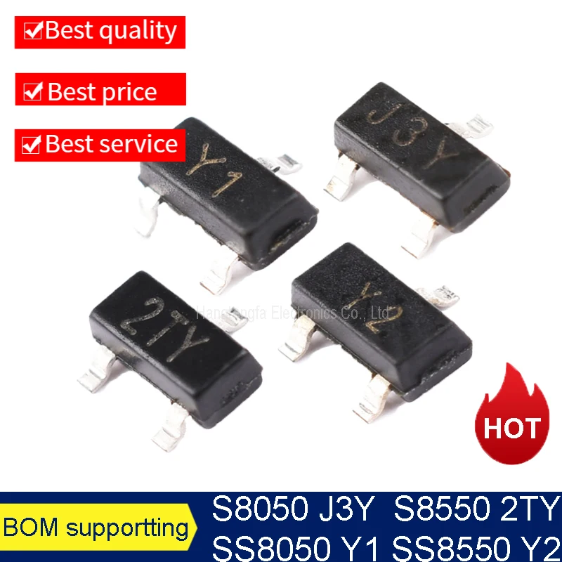 100 шт./лот S8050 S8550 SS8050 SS8550 SOT23 Marking J3Y 2TY Y1 Y2 SMD новый транзистор
100 шт./лот S8050 S8550 SS8050 SS8550 SOT23 Marking J3Y 2TY Y1 Y2 SMD новый транзистор