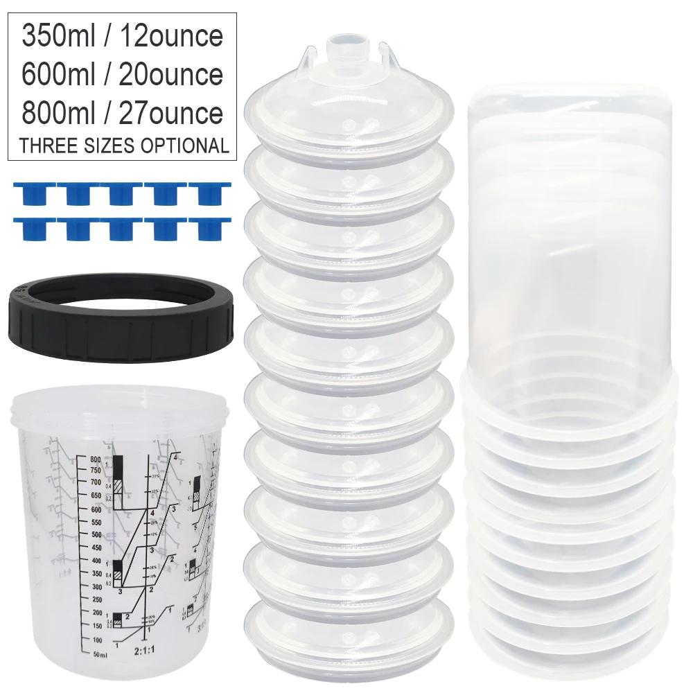 Professional Disposable Paint Spray Gun Cup Disposable Pot 350/600/800ml/oz Paint Mixing Cup Set Quick PPS Paint Preparation
Professional Disposable Paint Spray Gun Cup Disposable Pot 350/600/800ml/oz Paint Mixing Cup Set Quick PPS Paint Preparation