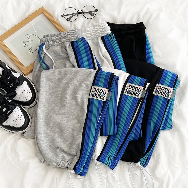 Color Blocking Side Stripe Small Label Drawcord Elastic Sweat Pant Gray White Black Spring High Waist Women Pants
Color Blocking Side Stripe Small Label Drawcord Elastic Sweat Pant Gray White Black Spring High Waist Women Pants