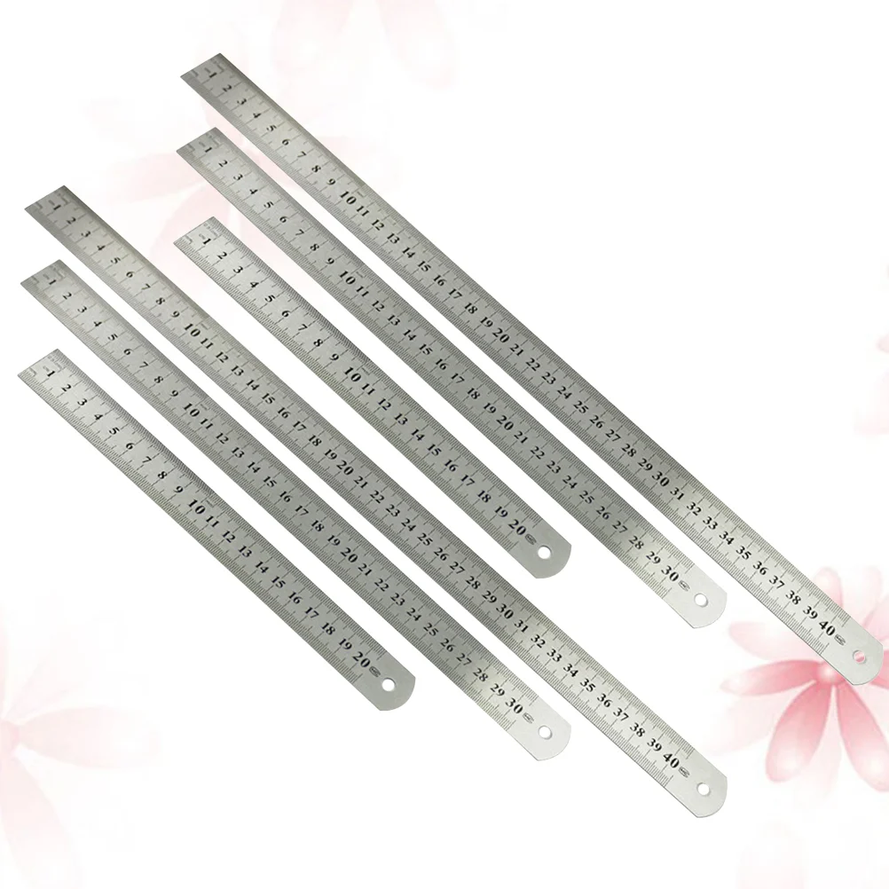 6PCS Stainless Steel Ruler Metal Ruler for Engineering School Office Drawing (20cm, 30cm, 40cm, Each 2PCS)
6PCS Stainless Steel Ruler Metal Ruler for Engineering School Office Drawing (20cm, 30cm, 40cm, Each 2PCS)