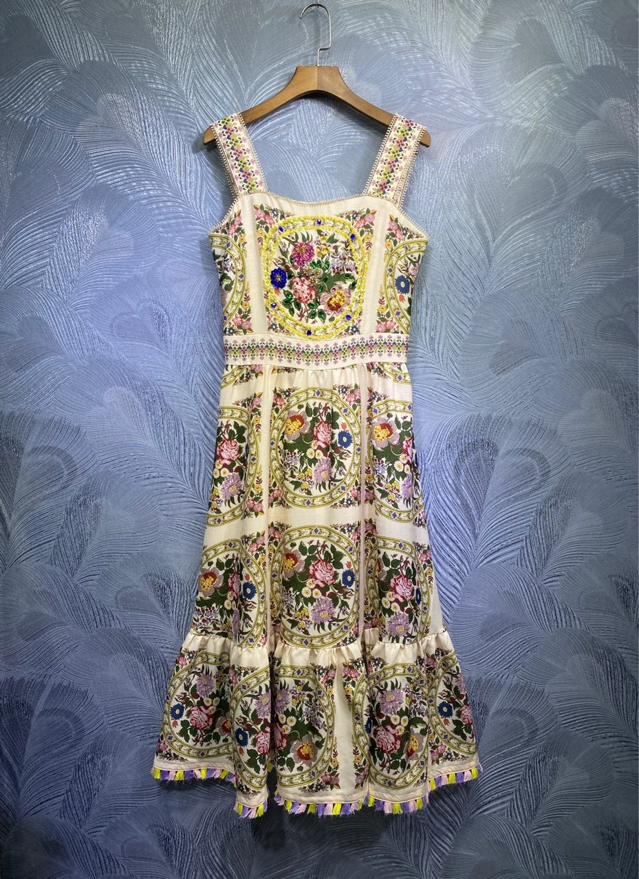WEIN Women Floral Dress 2022 High Quality Luxury Print Embroidery Strap Sleeveless Party Evening Dress Special Occasion 
WEIN Women Floral Dress 2022 High Quality Luxury Print Embroidery Strap Sleeveless Party Evening Dress Special Occasion